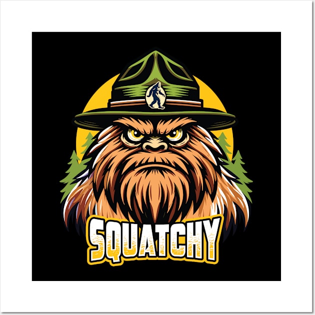 Squatchy Forest Ranger - Bigfoot Enthusiast Graphic Wall Art by Graphic Duster